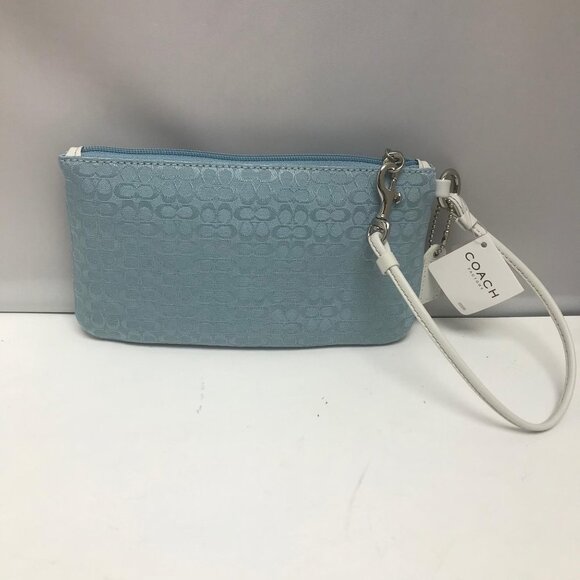 Coach Baby Blue Buckle Bag Clutch Wristlet Purse - Picture 4 of 5